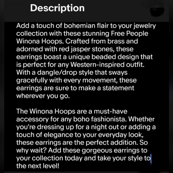 Free People Winona Hoops In Brass Red Jasper Boho Dangles - Picture 6 of 7